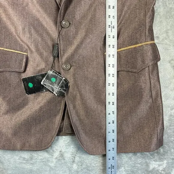 Vintage 70s Encino Western Blazer Suede Yoke Brown Sport Coat 38R NWT - Picture 6 of 8